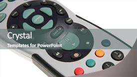  Presentation with control - Presentation theme featuring tv vcr or cable satellite background and a  colored foreground