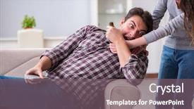  Presentation with drinking problem - Slide set enhanced with tv violence - drinking problem drunk husband man background and a gray colored foreground