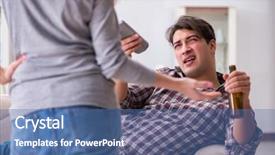  Presentation with drinking problem - PPT theme enhanced with tv violence - drinking problem drunk husband man background and a ocean colored foreground