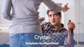  Presentation with drinking problem - Theme consisting of tv violence - drinking problem drunk husband man background and a ocean colored foreground