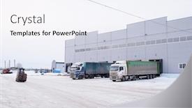  Presentation with trucks - Theme consisting of tver-region-russia-february-06 background and a sky blue colored foreground