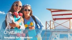  Presentation with 4 years old children and doctor - PPT theme consisting of tween - two 10 years old children background and a teal colored foreground