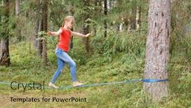  Presentation with holidays - Beautiful theme featuring tween-girl-balancing-on-slackline backdrop and a yellow colored foreground