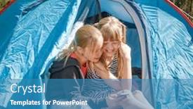  Presentation with social media - Colorful presentation design enhanced with tween-girls-sitting-together backdrop and a teal colored foreground