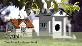  Presentation with old house - Presentation design with tweety bird - leave the old house background and a mint green colored foreground