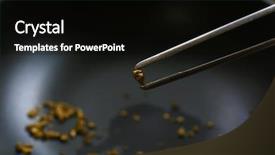  Presentation with gold nugget - Presentation theme consisting of tweezers holding gold nugget grain background and a black colored foreground