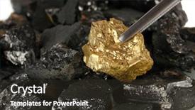  Presentation with gold investment - Theme consisting of tweezers holding golden nugget background and a tawny brown colored foreground