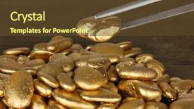  Presentation with gold mining - Slides having progress - online sales text and hourglass background and a gray colored foreground.