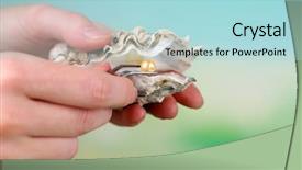  Presentation with pearl oyster - Colorful presentation theme enhanced with tweezers holding pearl and oyster backdrop and a light blue colored foreground