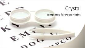  Presentation with eye - Amazing PPT layouts having tweezers on snellen eye chart backdrop and a white colored foreground