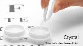  Presentation with prescription - Slides featuring tweezers on snellen eye chart background and a light gray colored foreground