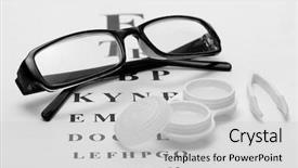  Presentation with glasses blurry eye chart - Amazing slides having tweezers on snellen eye chart backdrop and a light gray colored foreground