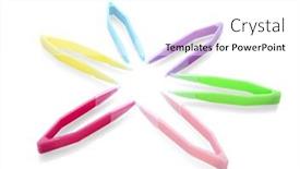  Presentation with teachnology and brain white - Colorful PPT theme enhanced with tweezers-on-white-background backdrop and a white colored foreground