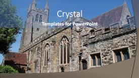  Presentation with saint - PPT theme with twelfth-century-church-of-saint background and a teal colored foreground