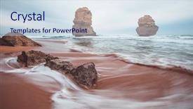  Presentation with ocean - PPT layouts enhanced with twelve apostles along the great background and a sky blue colored foreground