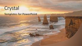  Presentation with ocean - PPT layouts having twelve apostles along the great background and a coral colored foreground
