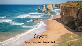  Presentation with ocean stream - Audience pleasing PPT theme consisting of twelve apostles along the great backdrop and a coral colored foreground