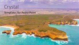  Presentation with helicopter - Cool new PPT theme with twelve-apostles-are-group backdrop and a light blue colored foreground