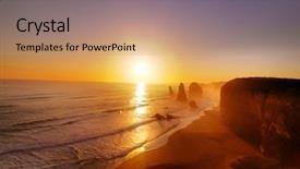  Presentation with sun blue sky and ocean - Audience pleasing presentation consisting of twelve apostles at sunset great backdrop and a coral colored foreground