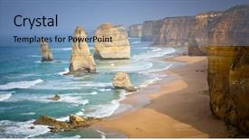  Presentation with ocean - Presentation consisting of twelve apostles great ocean road background and a light blue colored foreground