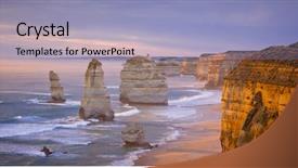  Presentation with ocean - Audience pleasing slide set consisting of twelve apostles great ocean road backdrop and a light blue colored foreground