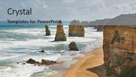  Presentation with port - Audience pleasing slide deck consisting of twelve apostles in port campbell backdrop and a light blue colored foreground