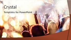  Presentation with crowd - Beautiful PPT layouts featuring  backdrop and a  colored foreground