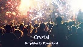  Presentation with fireworks - Beautiful slide deck featuring people party - fireworks and crowd celebrating backdrop and a tawny brown colored foreground