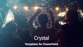  Presentation with new year - Slide deck consisting of social occasion - fireworks and crowd celebrating background and a  colored foreground