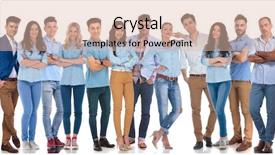  Presentation with small group working - Amazing slide deck having large group of confident work backdrop and a soft green colored foreground