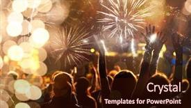  Presentation with new year - PPT theme featuring gathering compani - new year concept - cheering background and a wine colored foreground