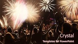  Presentation with fireworks - Amazing theme having concept - cheering crowd and fireworks backdrop and a wine colored foreground