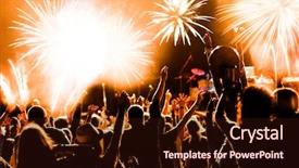  Presentation with lunar new year of the pig - Slides consisting of new year concept - cheering crowd background and a wine colored foreground