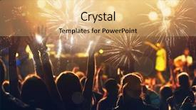  Presentation with new year - Audience pleasing slide deck consisting of concept - cheering crowd and fireworks backdrop and a lemonade colored foreground