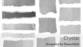  Presentation with torn paper - PPT theme with twelve-pieces-of-torn-paper background and a light gray colored foreground