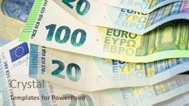  Presentation with bills - Slide set with twenty-and-one-hundred-euro background and a lemonade colored foreground