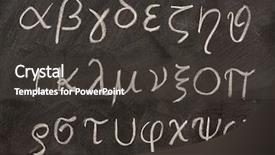  Presentation with greek alphabet - Presentation theme having twenty four letters of greek background and a dark gray colored foreground