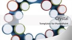  Presentation with base - PPT theme with twenty-four small round colorfully framed circles mounted on a donut-shaped base small circles to be filled with your words numbers or images background and a white colored foreground
