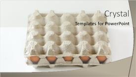  Presentation with brown - Beautiful presentation design featuring twenty-fresh-brown-eggs backdrop and a soft green colored foreground