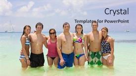  Presentation with vacation - Beautiful slides featuring twenty something - young adult friends backdrop and a lemonade colored foreground