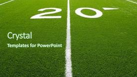  Presentation with football field - Cool new slide deck with yard line of a football backdrop and a tawny brown colored foreground