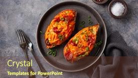  Presentation with chorizo - Slides enhanced with twice-baked-sweet-potato background and a tawny brown colored foreground