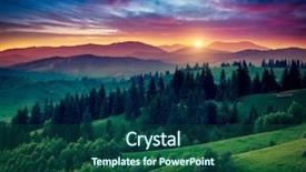  Presentation with green hills - Colorful presentation theme enhanced with twilight dramatic scene colorful sky backdrop and a  colored foreground