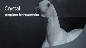  Presentation with stallion - PPT theme consisting of twilight forest low contrast monotone background and a dark gray colored foreground