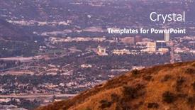  Presentation with los angeles - Colorful PPT theme enhanced with twilight hilltop view of burbank the santa monica mountains and the san fernando valley in los angeles california backdrop and a coral colored foreground