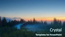  Presentation with camping - Cool new slide set with landscape twilight in the mountain backdrop and a ocean colored foreground