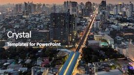  Presentation with bangkok - Colorful slide set enhanced with twilight on bangkok city view backdrop and a dark gray colored foreground
