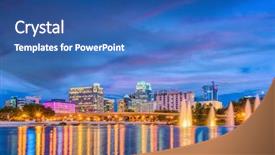  Presentation with orlando florida usa downtown city - Colorful PPT theme enhanced with twilight outside - orlando florida usa skyline backdrop and a  colored foreground