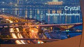  Presentation with view of toronto downtown - Colorful slides enhanced with twilight seoul south korea backdrop and a ocean colored foreground