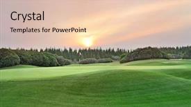  Presentation with golf - Presentation design enhanced with twilight time on golf field background and a lemonade colored foreground
